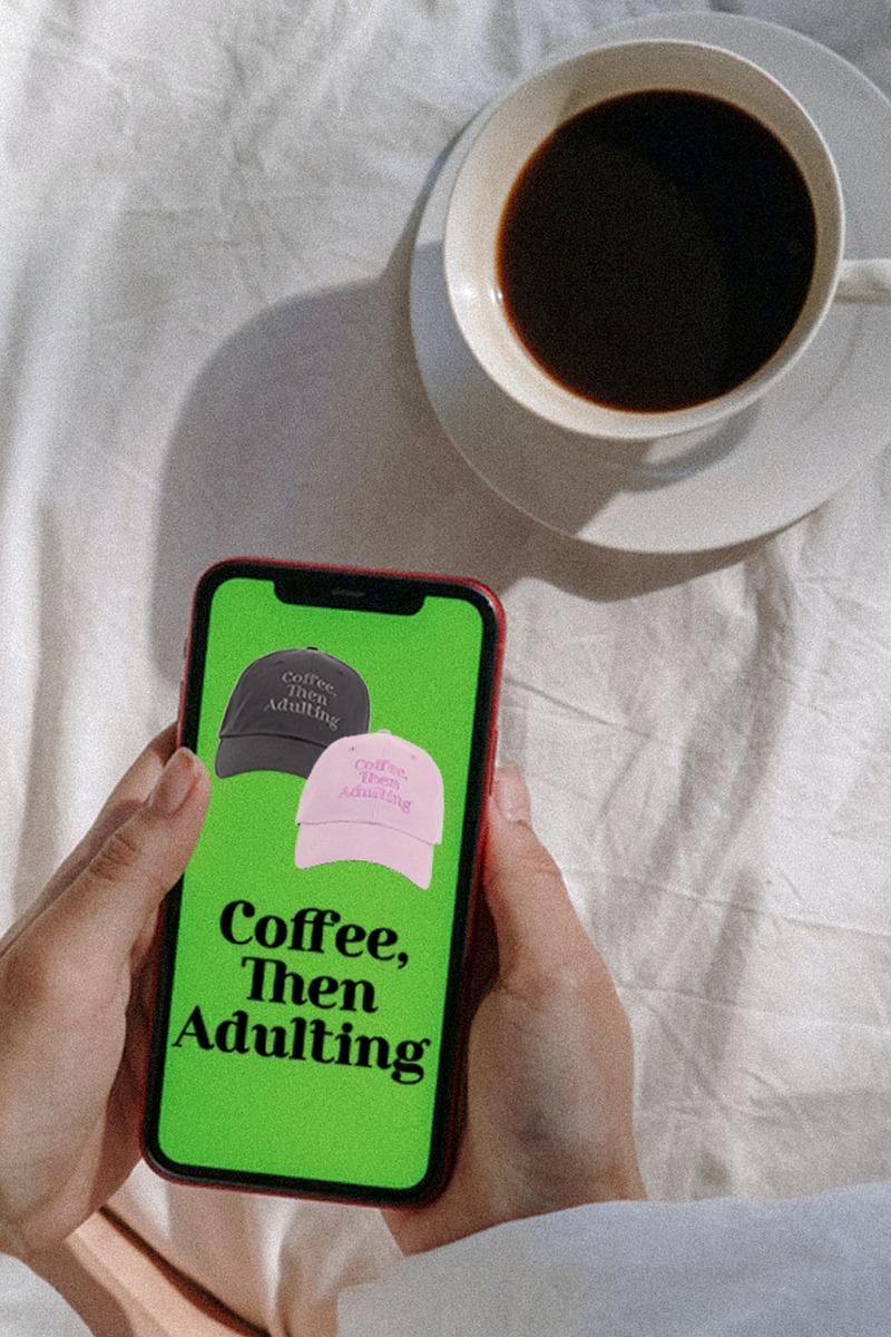 Coffee Then Adulting Ball Cap